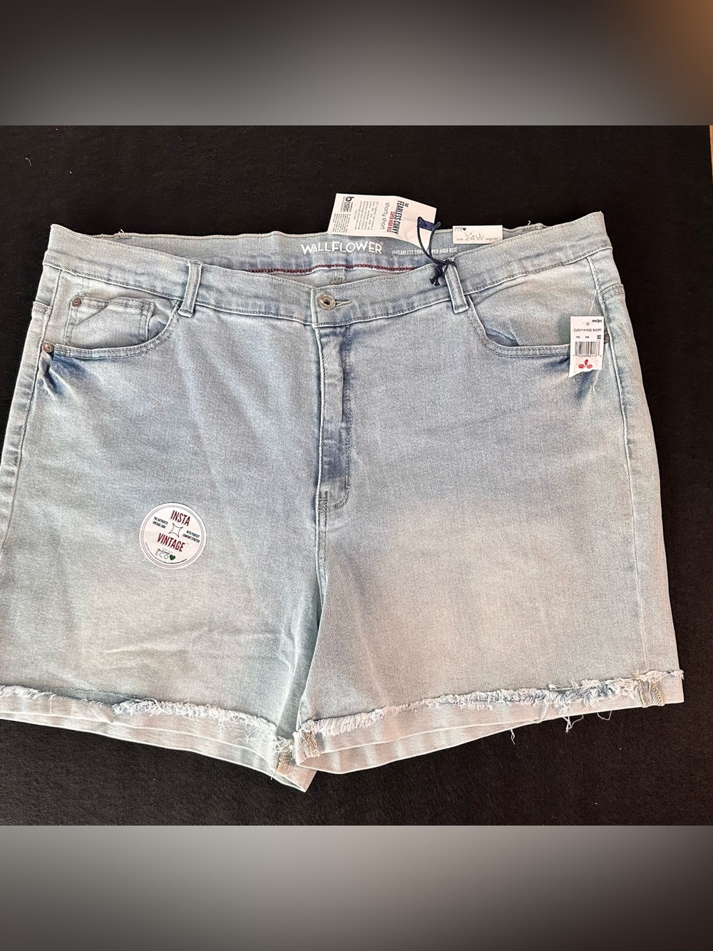 Wallflower Light Blue Frayed Hem Denim Shorts